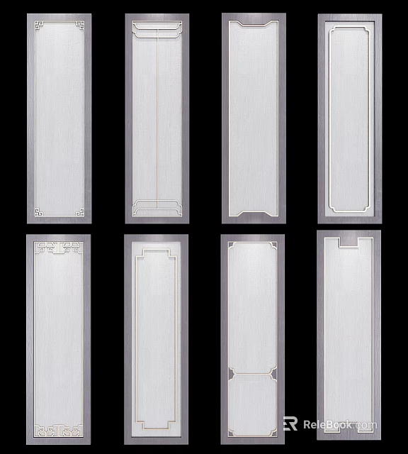 Stylish Wall Panels with Various Decorative Patterns and Designs for Home Interior Decoration 3d model 