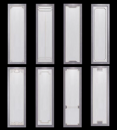 Stylish Wall Panels with Various Decorative Patterns and Designs for Home Interior Decoration 3d model