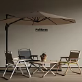 Modern Outdoor Chairs with Wicker Design and Umbrella Coffee Table for Patio Relaxation