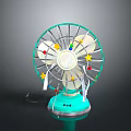 Colorful Turquoise Toy Ferris Wheel With Star Decorations And Blue Base