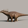Realistic Reptile Dinosaur Model Featuring Long Neck Spiked Back And Brown Skin