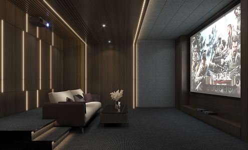 Modern AV Room Home Theater 3d model