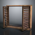 Wooden Decorative Frame Furniture With Louvered Panels For Modern Home Interior