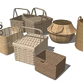 Various Styles Storage Baskets With Woven Plastic Metal Handles For Home Organization