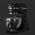 Black Stand Mixer Kitchen Appliance With Metal Mixing Bowl And Modern Design
