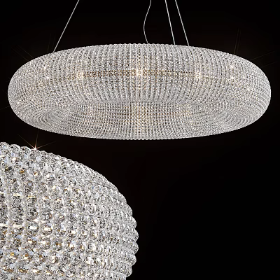Luxurious Round Crystal Chandelier With Sparkling Crystal Layers For Interior Decor 3d model