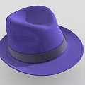 Stylish Purple Fedora Hat Featuring Black Ribbon Band For Fashionable Outfits