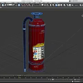 Red Fire Extinguisher With Hose And Safety Instruction Label For Emergency Use