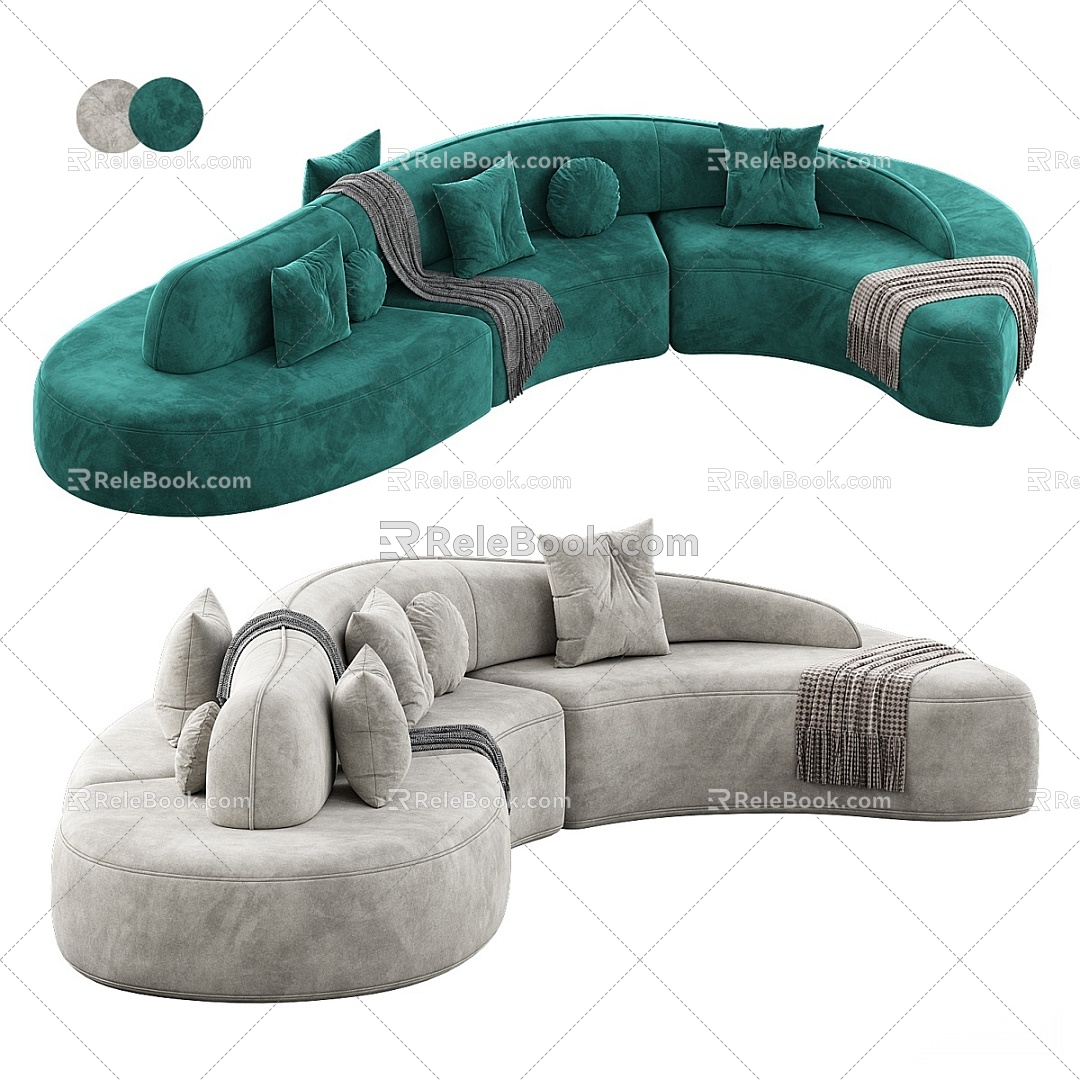 Modern Multi-person Sofa Sofa Living Room Sofa Curved Sofa Casual Sofa Shaped Sofa 3d model