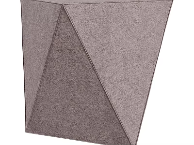 Modern Geometric Gray Side Table with Textured Fabric Surface and Contemporary Design 3d model