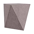 Modern Geometric Gray Side Table with Textured Fabric Surface and Contemporary Design