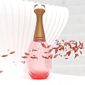 cosmetics cosmetics cosmetics glass bottle petals 3d model