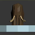 Low Poly Style Mammoth Figure Standing On Blue Hexagonal Base