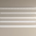 White Crown Molding With Various Designs Five Pieces Neatly Arranged On Light Brown Background