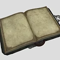 Vintage Open Book With Yellowed Pages Decorative Borders Metal Clasps And Red Seal