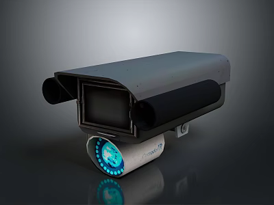 High Definition Computer Webcam with Blue LED Light and Smart Surveillance Features 3d model