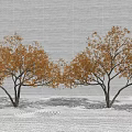 Modern Tree Landscape Tree Red Maple Arbor Garden Tree 3d model