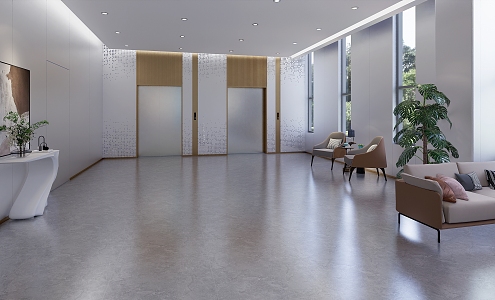 Elevator Hall Reception Hall Service Hall 3d model