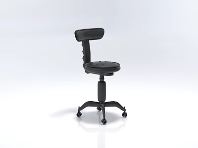 Black Adjustable Swivel Chair With Ergonomic Backrest Rolling Wheels And Five-Pointed Base 3d model