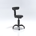 Black Adjustable Swivel Chair With Ergonomic Backrest Rolling Wheels And Five-Pointed Base 3d model