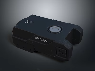 Modern Black Decorative Light With Round Control Dial And Sleek Brand Logo Design 3d model
