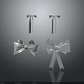 Elegant Silver Bows Fashion Accessories with Stylish Designs for Clothing Decorations