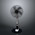 Modern Black And White Pedestal Fan With Three Blades Stable Base And Safety Grill