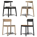 Modern Minimalist Dining Chairs With Wooden Frame And Upholstered Seats In Different Colors