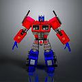 Optimus Prime Robot Character 3D Model Featuring Red Blue Gray Mechanical Structure And Iconic Design 3d model