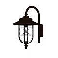 Black Metal Wall Sconce With Clear Glass Shade Vintage Design Mounted On Wall