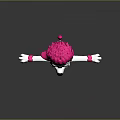 Animated Game Character With White Body Pink Hat Playful Expression And Outstretched Arms