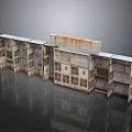 Cartoon Scene Featuring Old Rusty Lockers And Worn Shelves With Multiple Compartments
