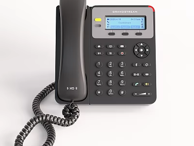 Polycom Corded Telephone With Digital Screen And Function Buttons For Office Use 3d model