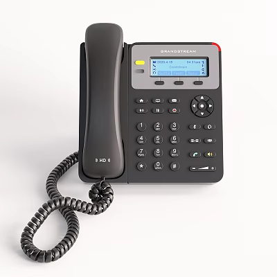 Polycom Corded Telephone With Digital Screen And Function Buttons For Office Use 3d model