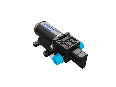 Industrial Electric Fluid Transfer Pump With Blue Fittings And Durable Design 3d model