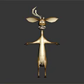 Cartoon Deer Character With Long Ears Antlers And Standing Pose In 3D Rendered Animated Style