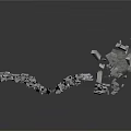 Scattered Silver Metal Blocks With Various Shapes And Sizes On Gray Background