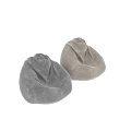 Comfortable Soft Grey Velvet Bean Bag Chair With Modern Cozy Design For Living Room Seating