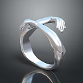 Artistic Silver Ring With Two Crossed Hands Unique Fashion Jewelry Design