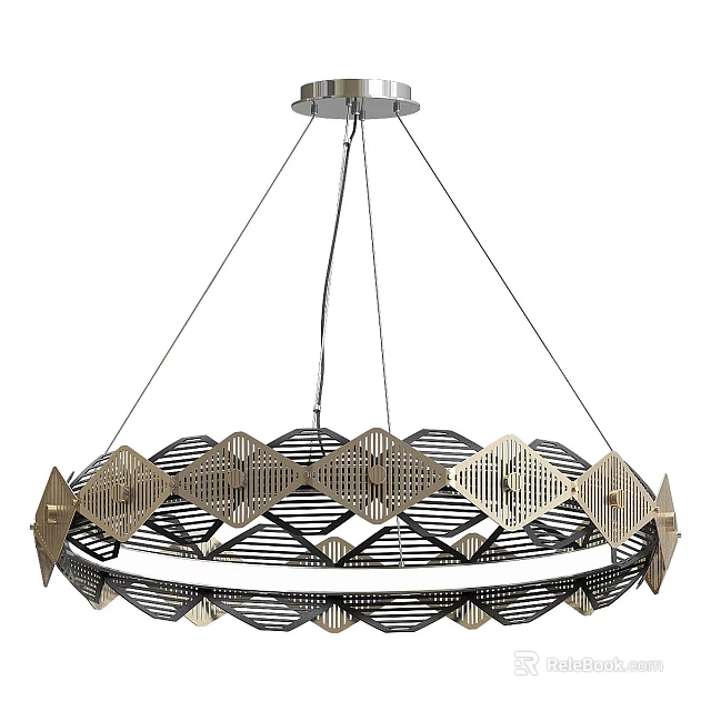 Geometric Design Chandelier With Modern Metal Frame And Intricate Pattern Structure 3d model