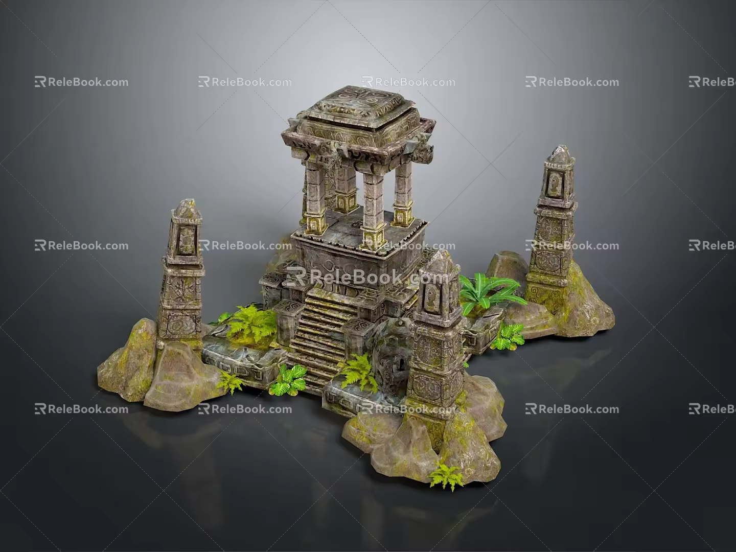 Altar Temple Shrine Hero Altar Cartoon Building Outdoor Items Realistic 3d model