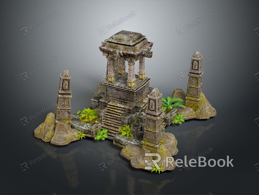 Altar Altar Temple Shrine Hero Altar Cartoon Building Outdoor Items Realistic model