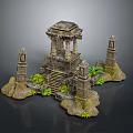 Altar Temple Shrine Hero Altar Cartoon Building Outdoor Items Realistic 3d model
