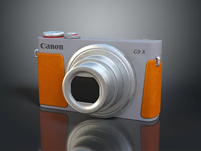 Canon G9 X Digital Camera With Compact Design And Orange Silver Finish 3d model