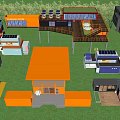 Colorful Container Guesthouse Buildings With Solar Panels Outdoor Decks And Tables