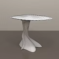 Modern Round Coffee Table With Light Colored Top And Black Curved Base Contemporary Design