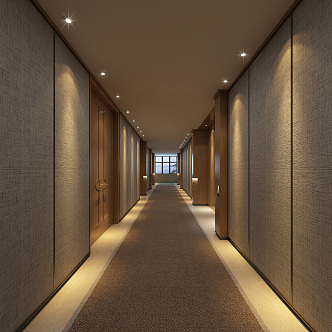 Modern Corridor Hotel Away 3d model