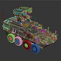 Tactical Armored Military Vehicle With Missile Launcher Camouflage Paint And Multi Wheel Drive System