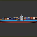 Maersk Line Container Ship with Colorful Containers Sailing on the Sea