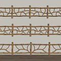 Three Sets Of Woven Rattan Railings With Intricate Pattern For Indoor Decor